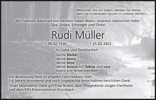 Anzeige von Rudi Müller von MGO