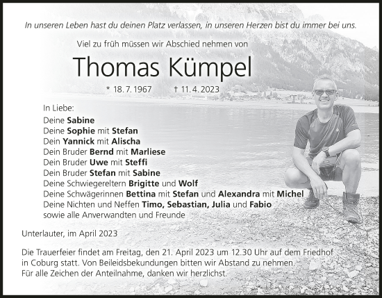 Anzeige von Thomas Kümpel von MGO