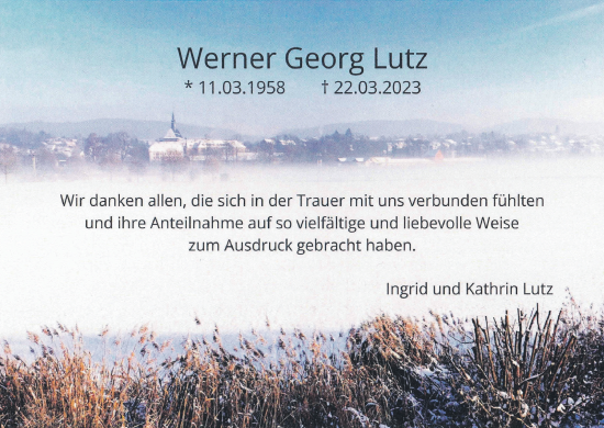 Anzeige von Werner Georg Lutz von MGO