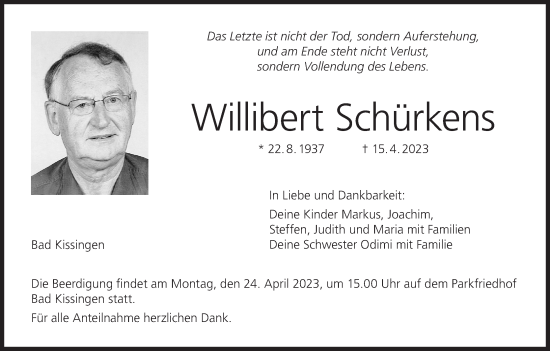 Anzeige von Willibert Schürkens von MGO