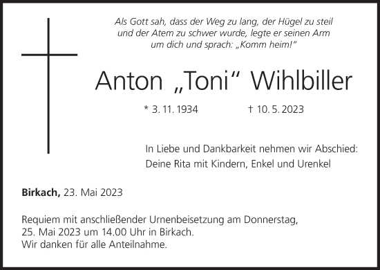Anzeige von Anton Wihlbiller von MGO