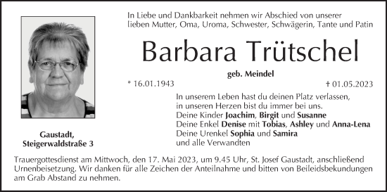 Anzeige von Barbara Trütschel von MGO