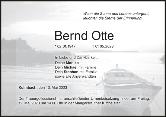 Anzeige von Bernd Otte von MGO