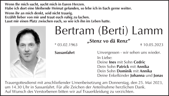 Anzeige von Bertram Lamm von MGO