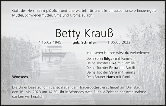 Anzeige von Betty Krauß von MGO