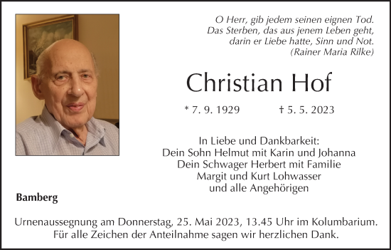 Anzeige von Christian Hof von MGO