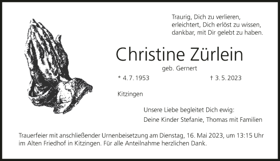 Anzeige von Christine Zürlein von MGO