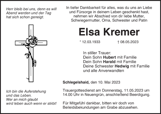 Anzeige von Elsa Kremer von MGO