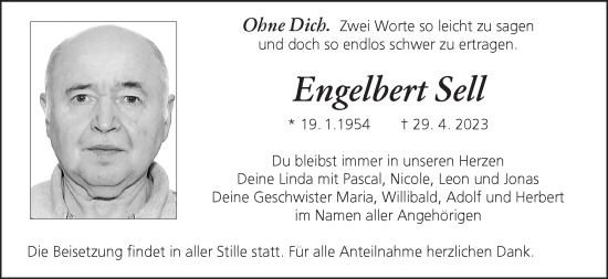 Anzeige von Engelbert Sell von MGO