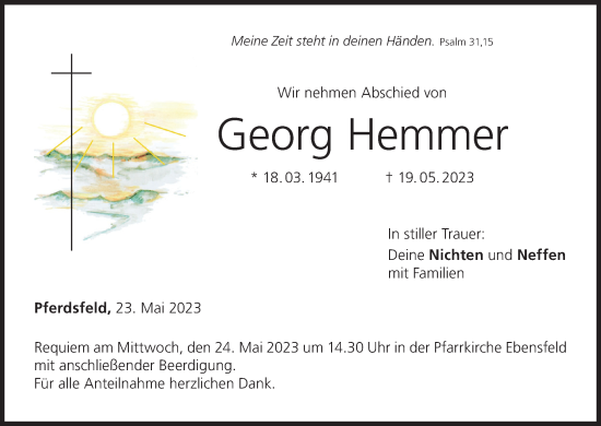 Anzeige von Georg Hemmer von MGO