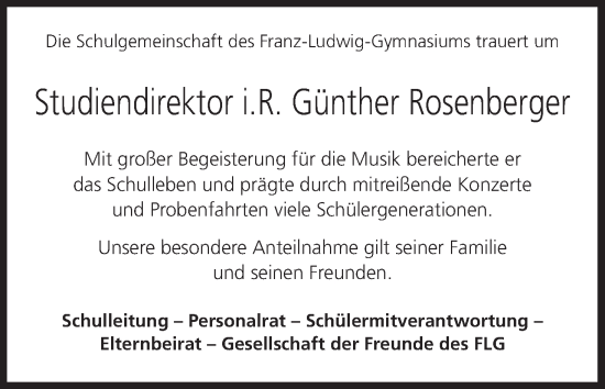 Anzeige von Günther Rosenberger von MGO