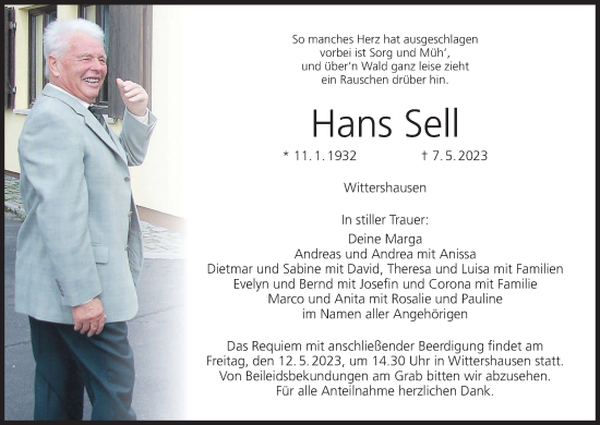 Anzeige von Hans Sell von MGO