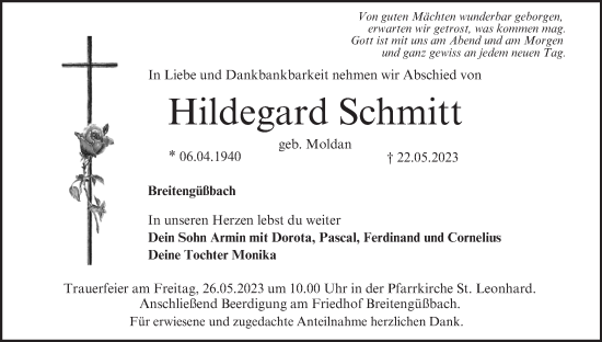 Anzeige von Hildegard Schmitt von MGO
