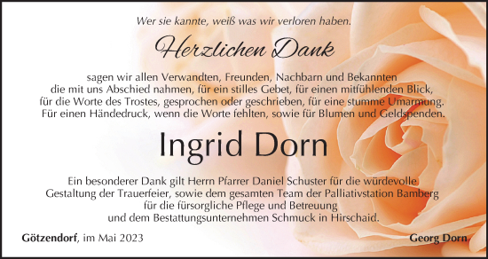 Anzeige von Ingrid Dorn von MGO