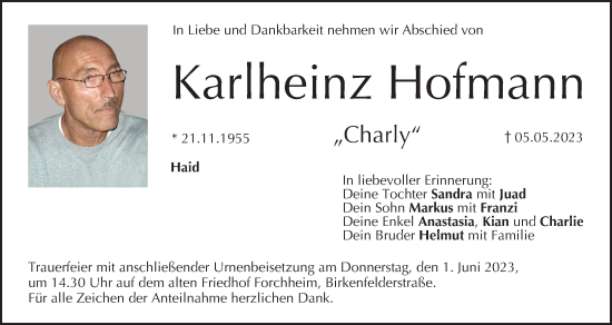 Anzeige von Karlheinz Hofmann von MGO
