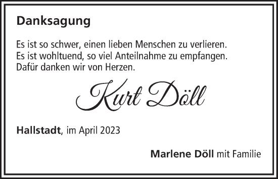 Anzeige von Kurt Döll von MGO