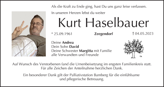 Anzeige von Kurt Haselbauer von MGO