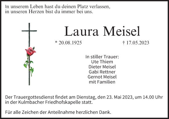 Anzeige von Laura Meisel von MGO