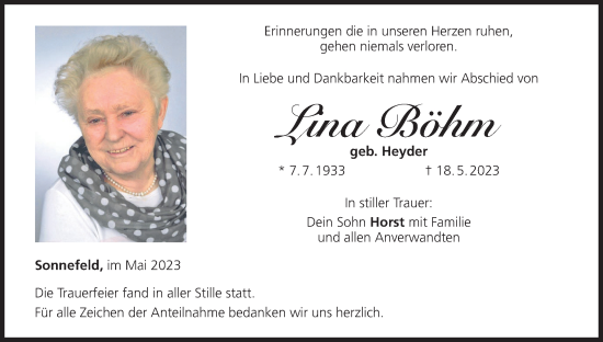 Anzeige von Lina Böhm von MGO