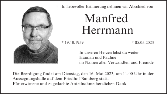 Anzeige von Manfred Herrmann von MGO