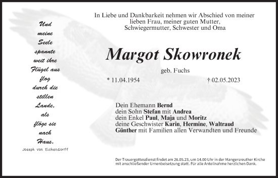 Anzeige von Margot Skowronek von MGO