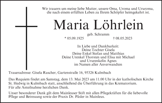 Anzeige von Maria Löhrlein von MGO