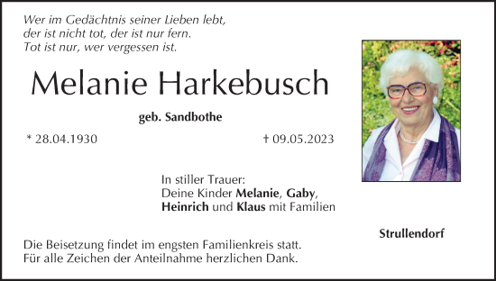 Anzeige von Melanie Harkebusch von MGO