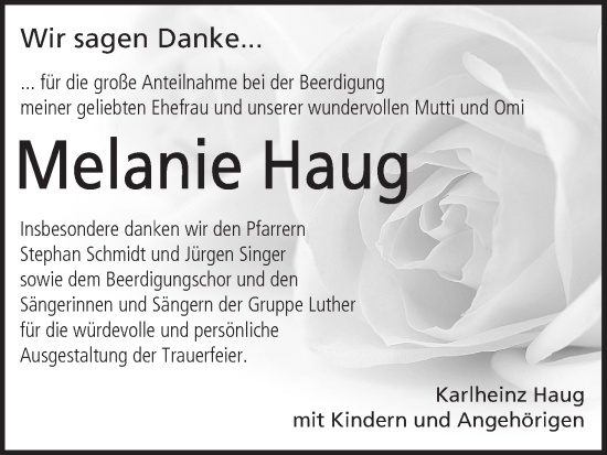 Anzeige von Melanie Haug von MGO