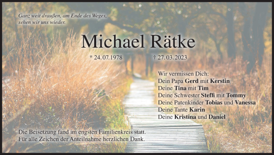 Anzeige von Michael Rätke von MGO