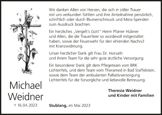 Anzeige von Michael Weidner von MGO