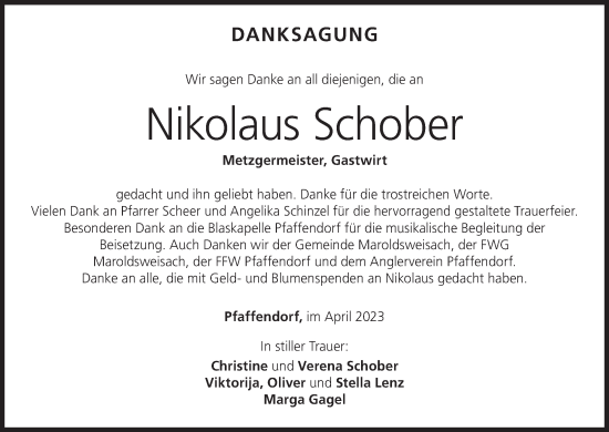 Anzeige von Nikolaus Schober von MGO