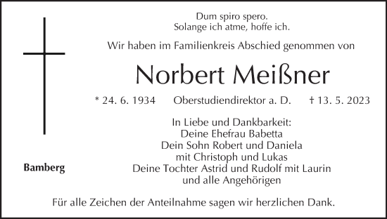 Anzeige von Norbert Meißner von MGO