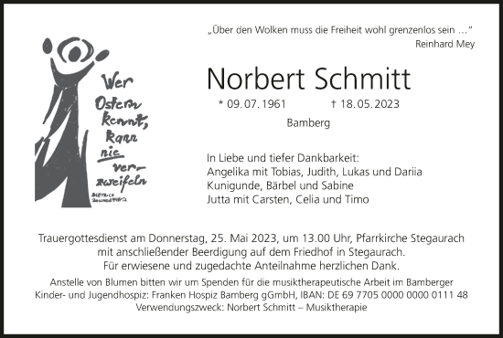 Anzeige von Norbert Schmitt von MGO