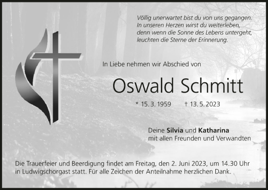 Anzeige von Oswald Schmitt von MGO