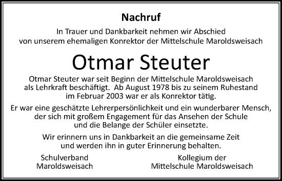 Anzeige von Otmar Steuter von MGO