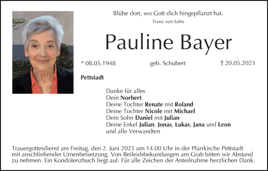 Anzeige von Pauline Bayer von MGO