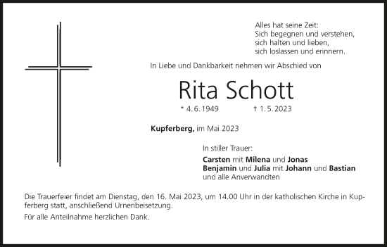 Anzeige von Rita Schott von MGO