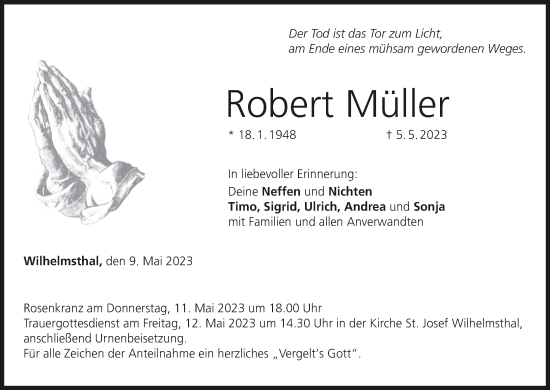 Anzeige von Robert Müller von MGO