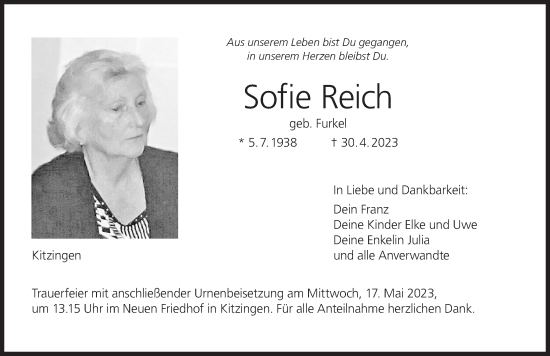 Anzeige von Sofie Reich von MGO