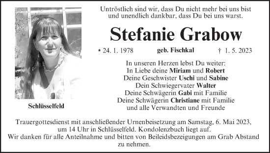 Anzeige von Stefanie Grabow von MGO