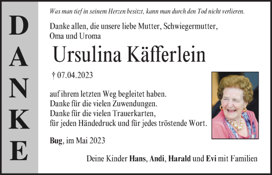 Anzeige von Ursulina Käfferlein von MGO