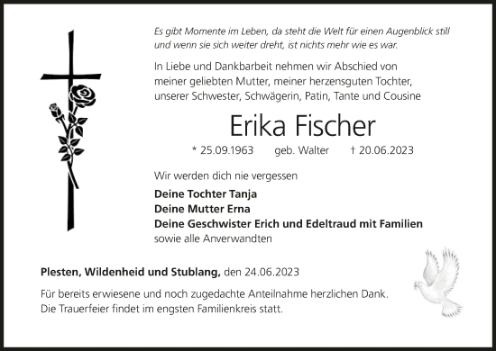 Anzeige von Erika Fischer von MGO