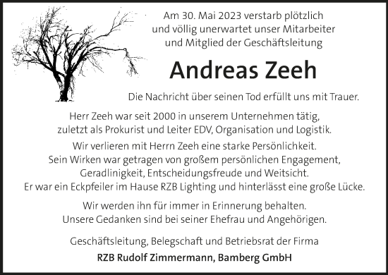Anzeige von Andreas Zeeh von MGO