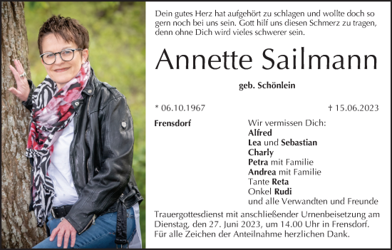 Anzeige von Annette Sailmann von MGO
