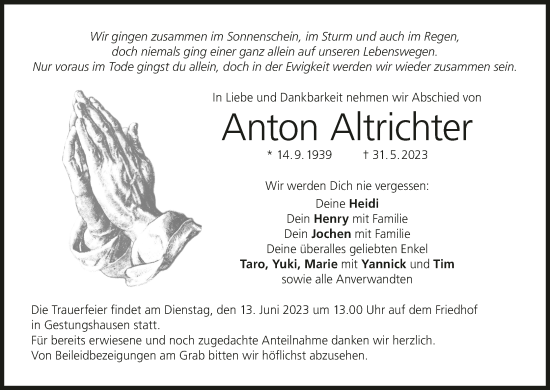 Anzeige von Anton Altrichter von MGO
