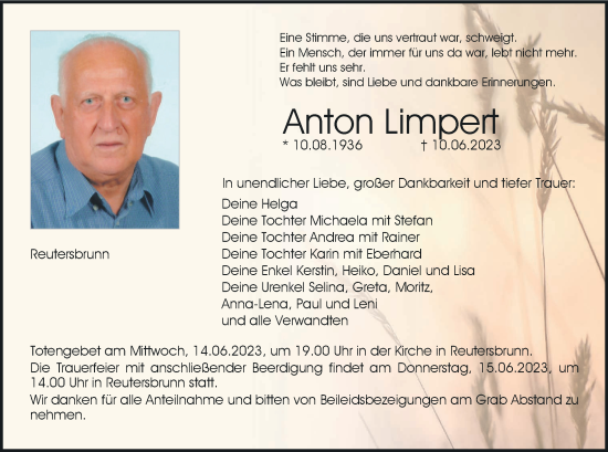 Anzeige von Anton Limpert von MGO