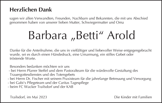 Anzeige von Barbara Arold von MGO