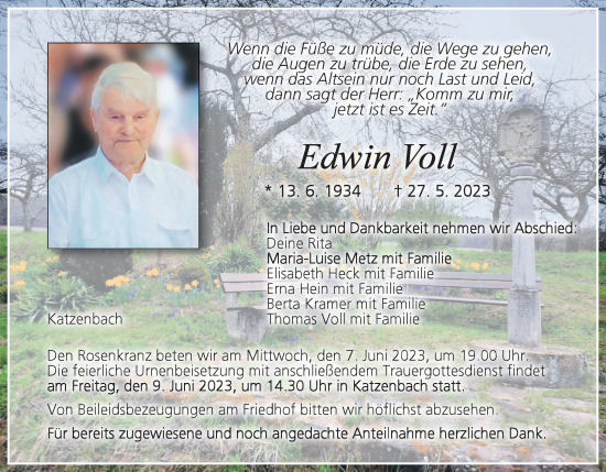 Anzeige von Edwin Voll von MGO