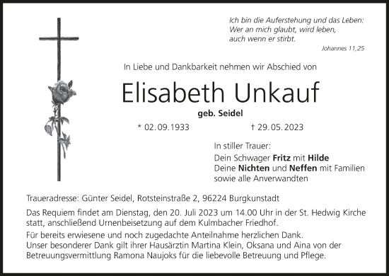Anzeige von Elisabeth Unkauf von MGO