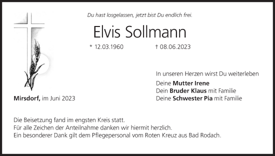 Anzeige von Elvis Sollmann von MGO